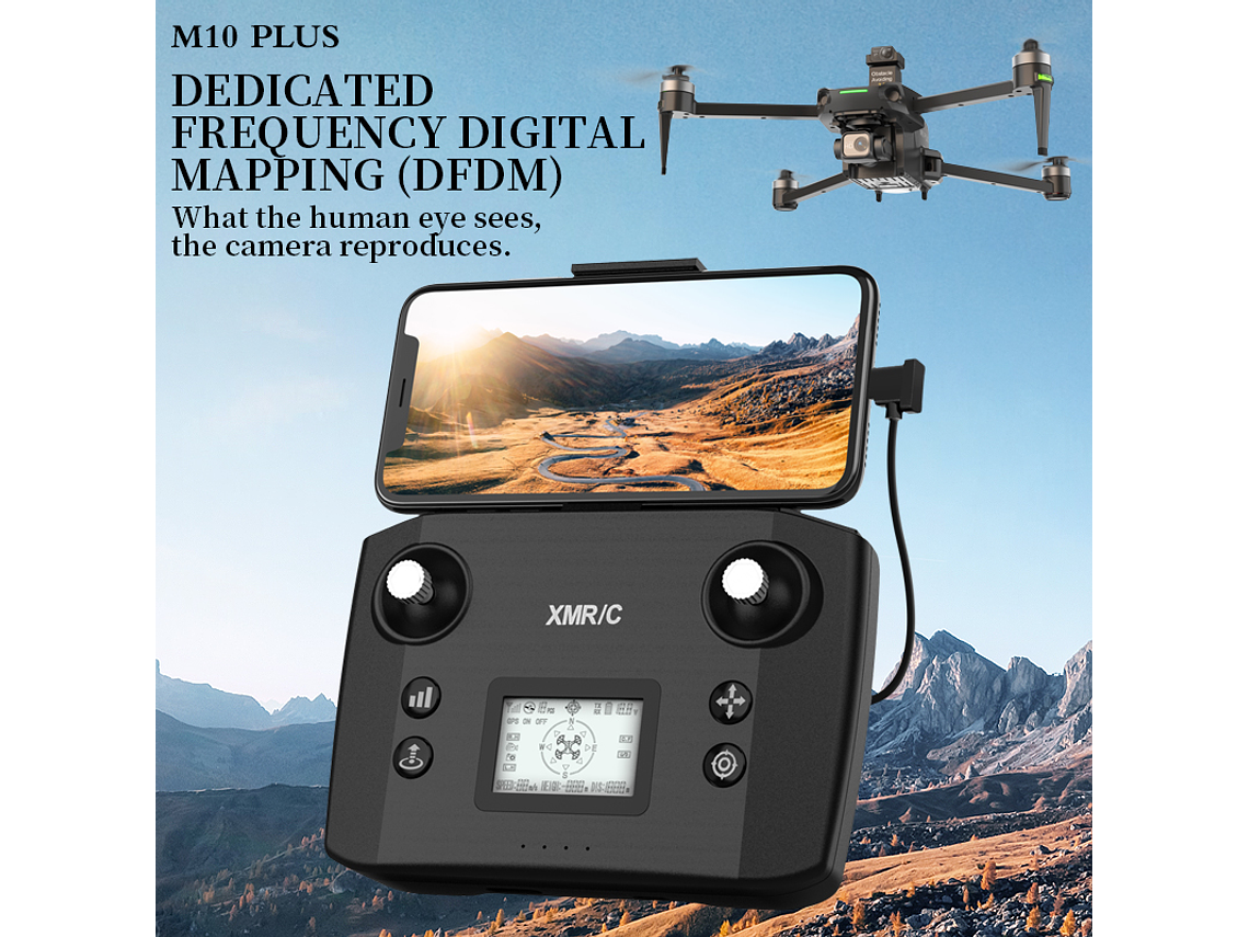 DRON WIFI 5G 4K EIS 4000M GPS EVASIÓN DE OBSTÁCULOS Y CONTROL CON PANTALLA M10 PLUS 8