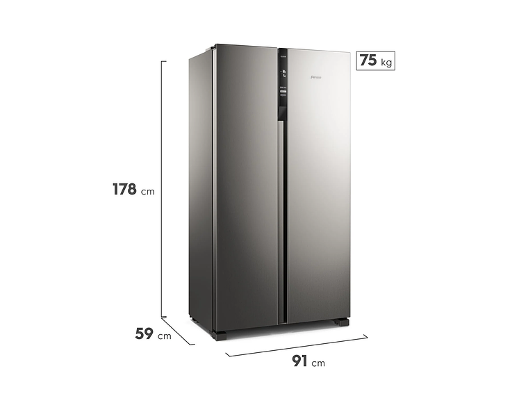 REFRIGERADOR FENSA 436L NO FROST SIDE BY SIDE SFX440 INOX 2