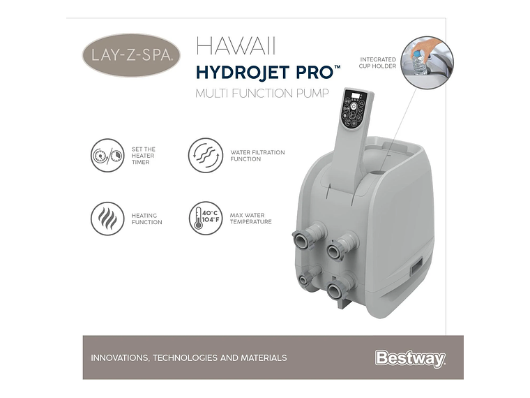 HOT TUB JACUZZI INFLABLE HAWAII HIDROMASAJE 6 PERS BESTWAY 4