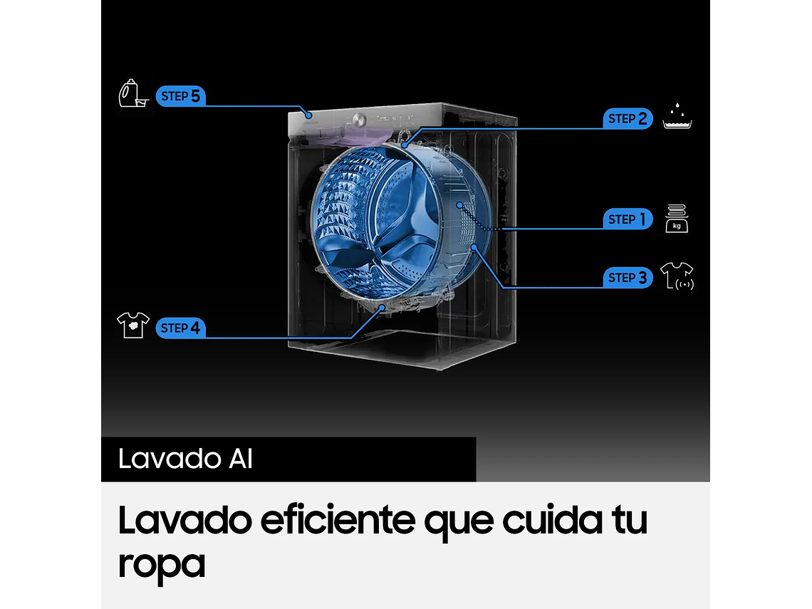LAVADORA SECADORA SAMSUNG 22KG / 13KG CON INTELIGENCIA ARTIFICIAL EN PANEL CONTROL 6