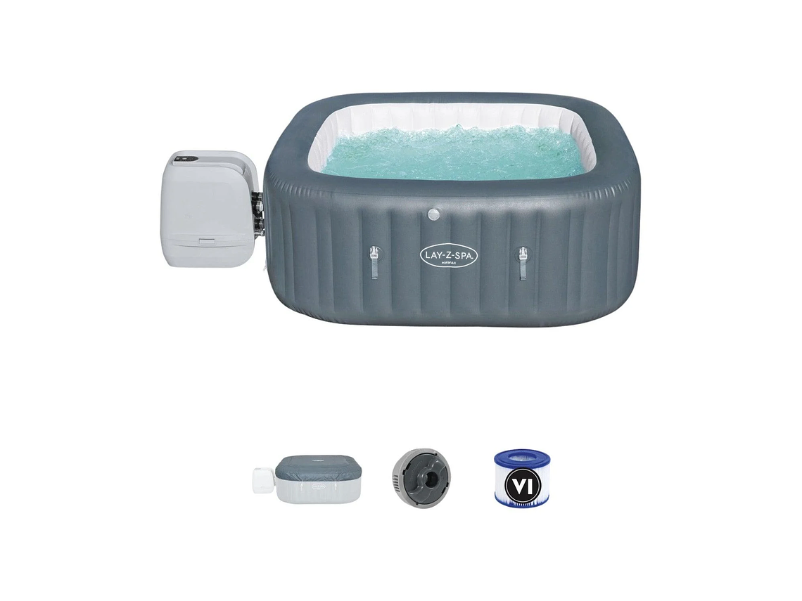 HOT TUB JACUZZI INFLABLE HAWAII HIDROMASAJE 6 PERS BESTWAY 6