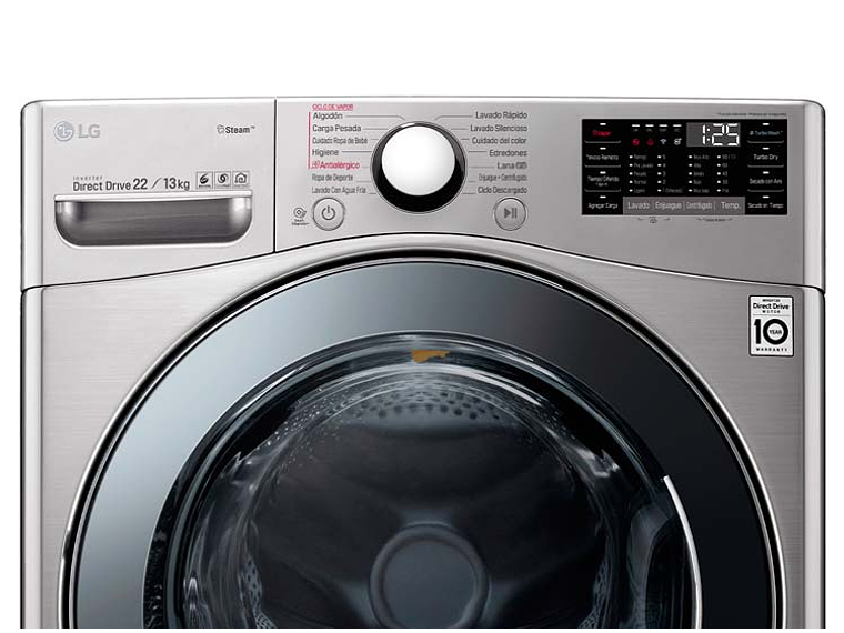 LAVADORA SECADORA LG WD22VV2S6 22KG/13KG GRIS 3