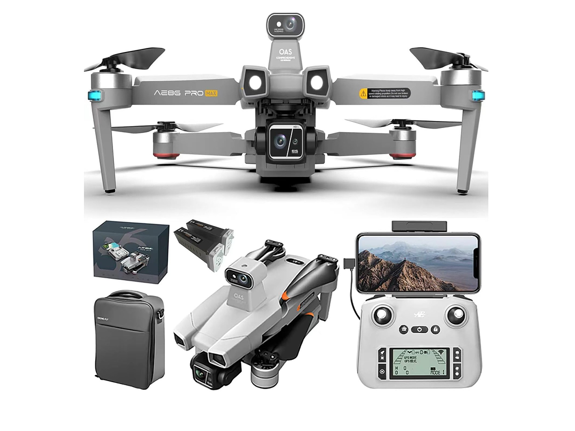 DRON WIFI 5G 4K EIS 4000M GPS 8000MAH EVASIÓN DE OBSTÁCULOS AE86 PRO MAX 3