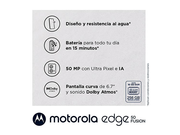 CELULAR MOTOROLA EDGE 50 FUSION 256 GB 8 GB RAM 32MP 6.7