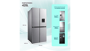 REFRIGERADOR FRENCH DOOR HISENSE RQ5P431NMDA 425L NO FROST GRIS