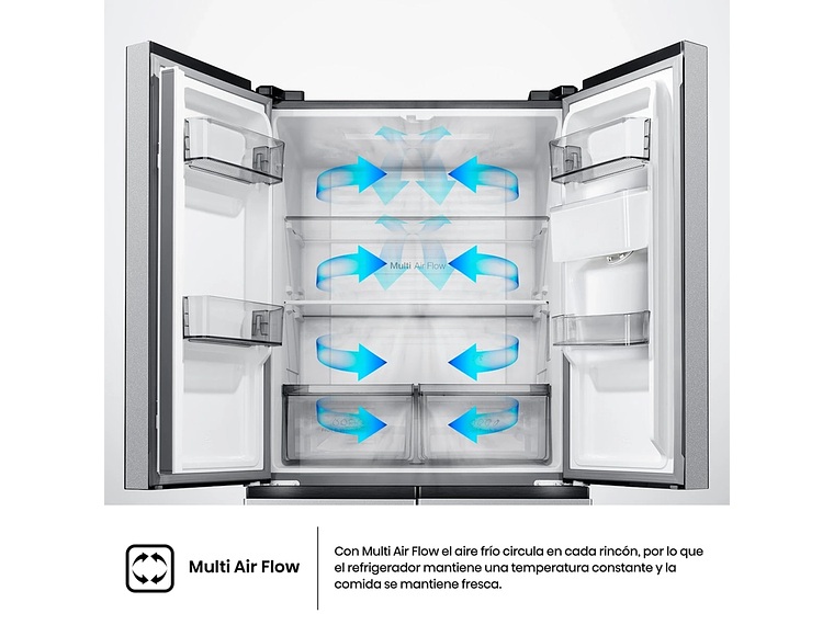 REFRIGERADOR FRENCH DOOR HISENSE RQ5P431NMDA 425L NO FROST GRIS 7
