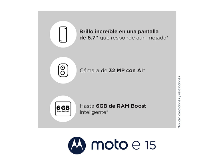 CELULAR MOTO E15 2GB 64GB ANDROID 14 6.7' AZUL 2