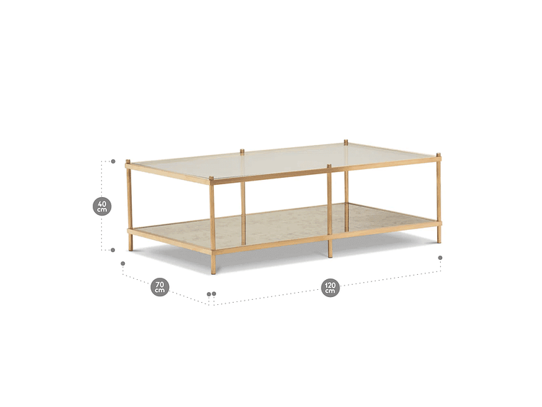 MESA CENTRO ROSEN TRIBECA 120 X 70 CM ACERO 5