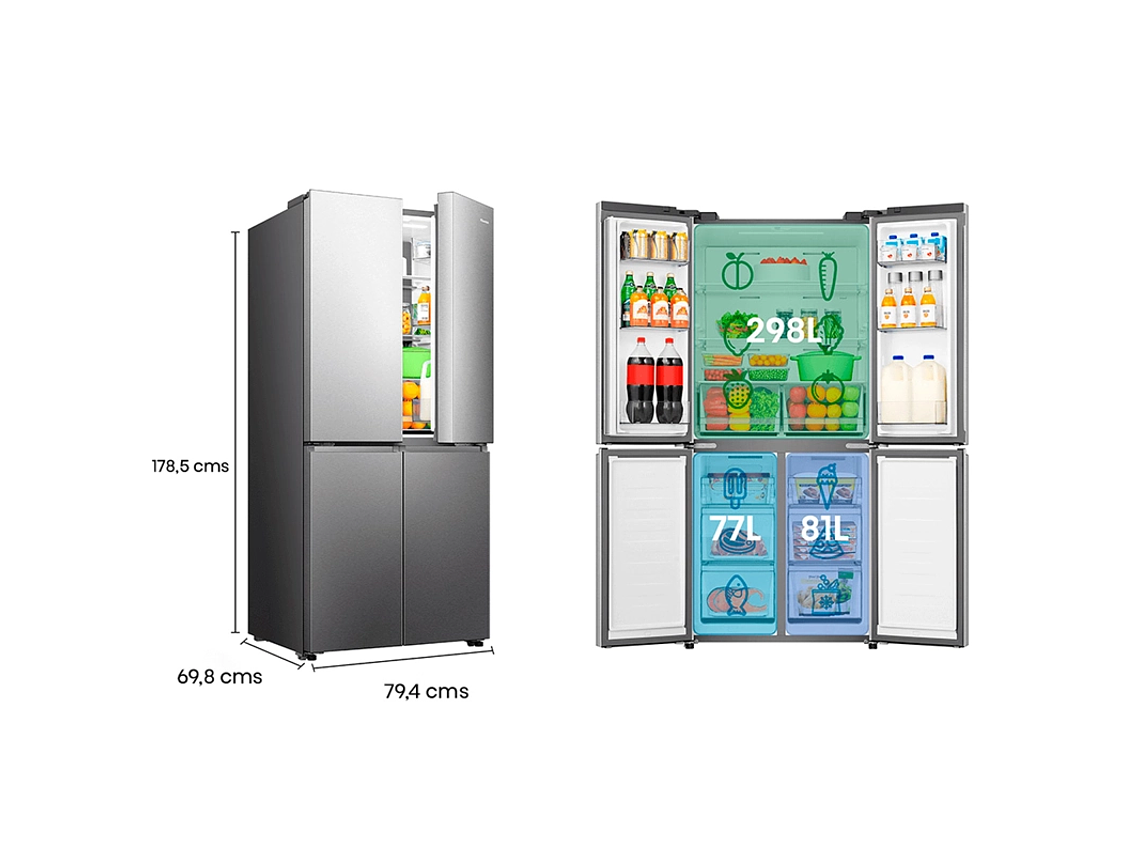 REFRIGERADOR SIDE BY SIDE HISENSE 456L NO FROST RQ5P470NECF 3