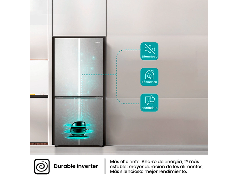 REFRIGERADOR SIDE BY SIDE HISENSE 456L NO FROST RQ5P470NECF 6