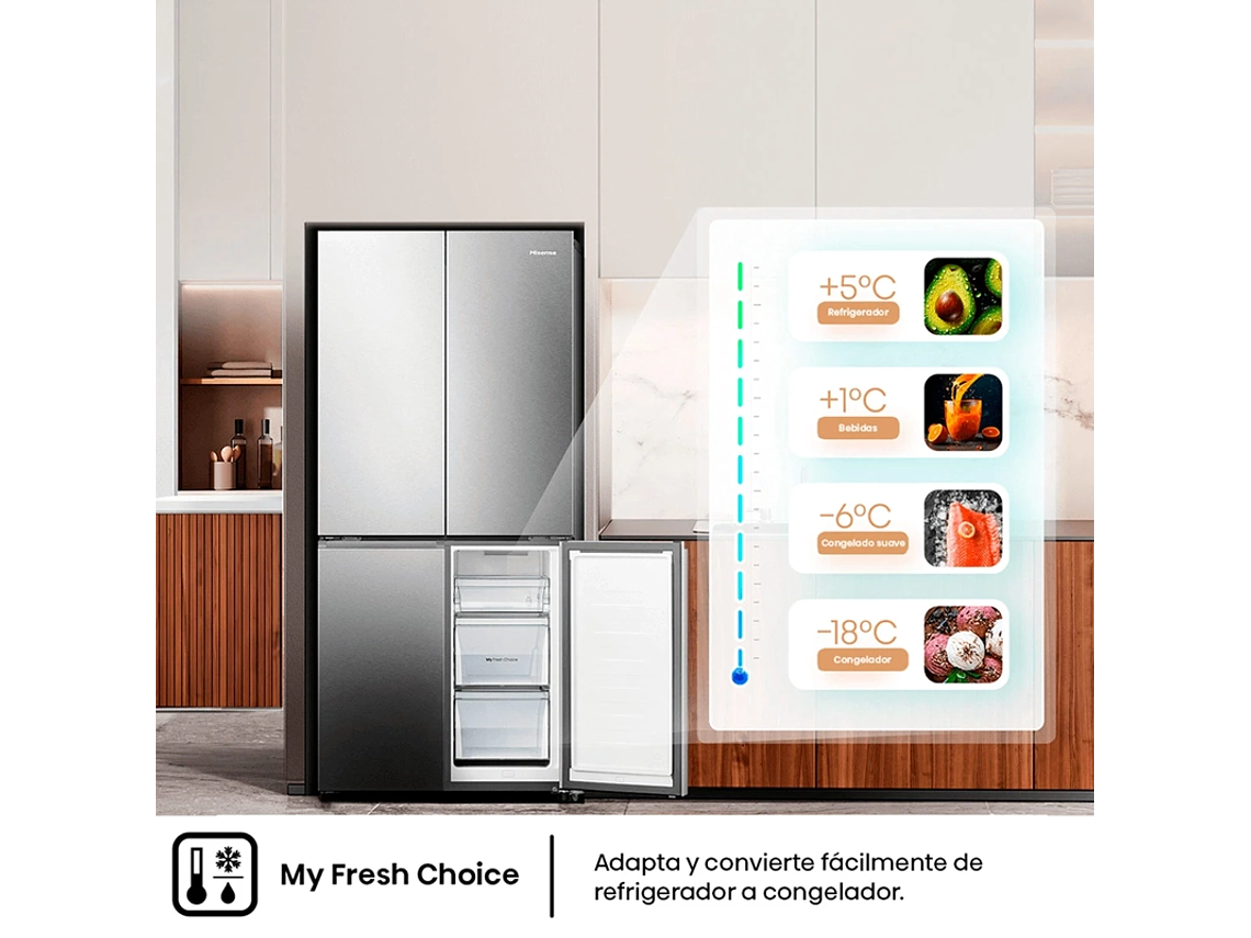 REFRIGERADOR SIDE BY SIDE HISENSE 456L NO FROST RQ5P470NECF 7