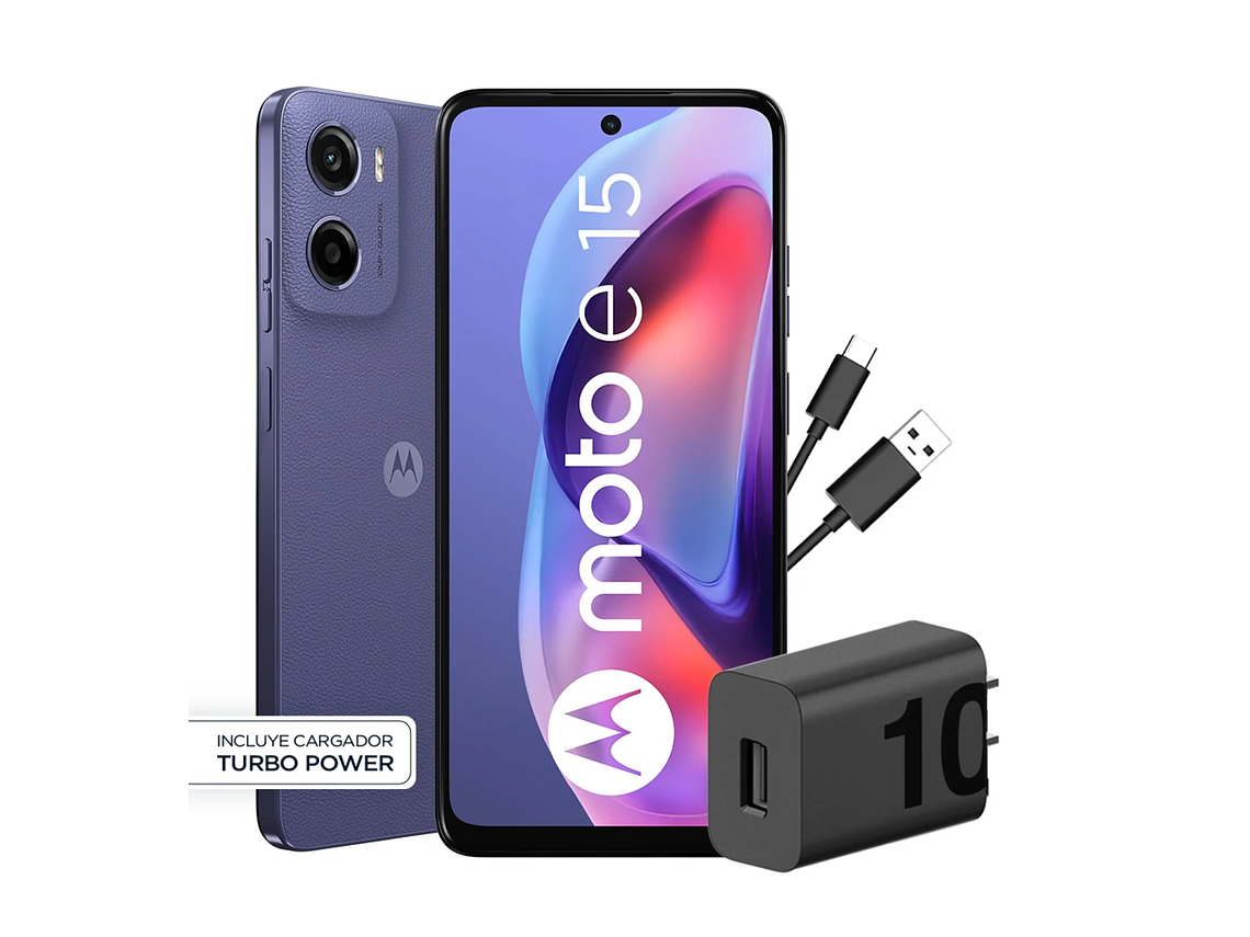 CELULAR MOTO E15 2GB 64GB ANDROID 14 6.7' PÚRPURA 1