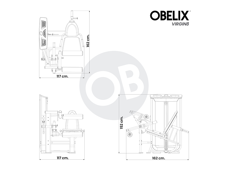 Curl Femoral Sentado V8 Series | Obelix 2