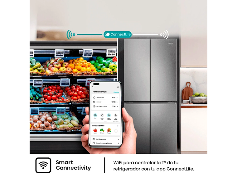 REFRIGERADOR SIDE BY SIDE HISENSE 456L NO FROST RQ5P470NECF 9