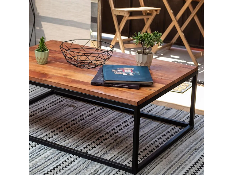 MESA CENTRO ILOFT COBLENZA L ROBLE 120X70 ACERO 5