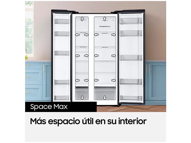 REFRIGERADOR SIDE BY SIDE SAMSUNG RS57DG4000M9 564L NO FROST ACERO 4