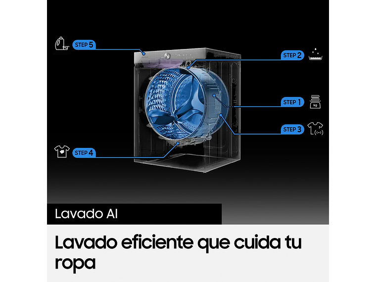 LAVADORA SECADORA SAMSUNG WD22T6500GV 22KG/13KG NEGRO 5