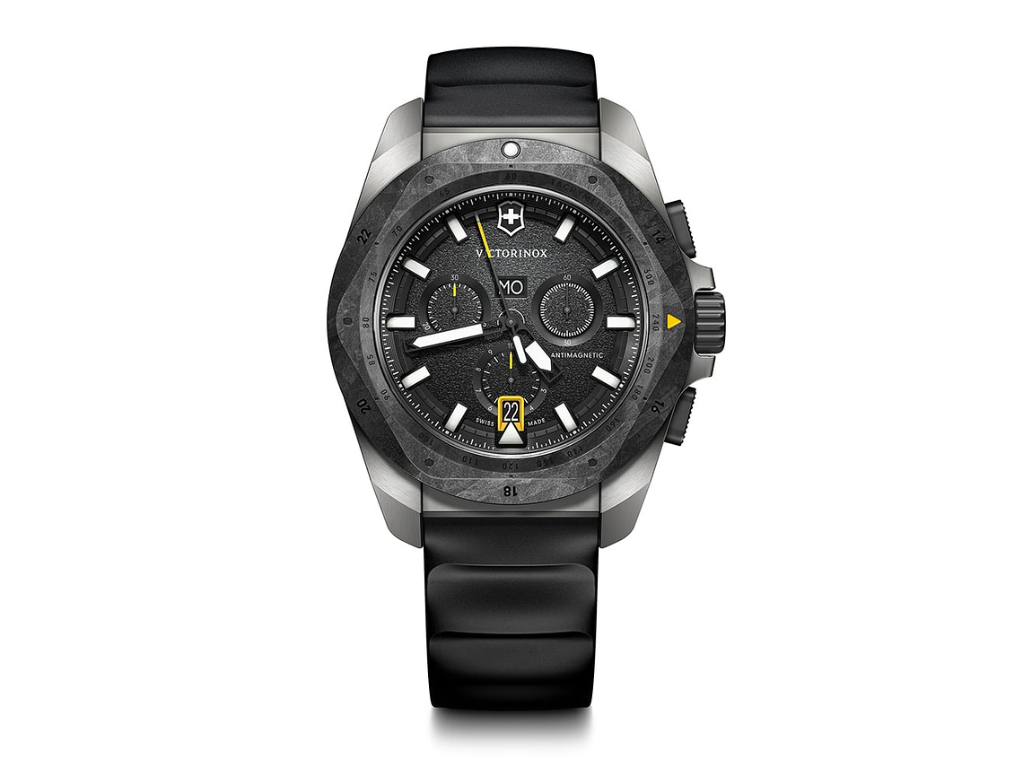 RELOJ DE PULSERA VICTORINOX INOX CHRONO 43 MM CORREA MADERA DIAL NEGRO 1