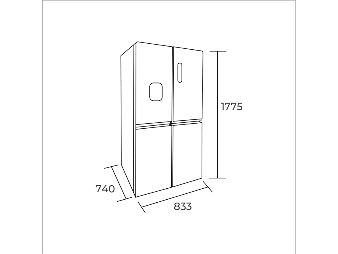 REFRIGERADOR SIDE BY SIDE 467 LTS 4 PUERTAS HQ-627WEN 3