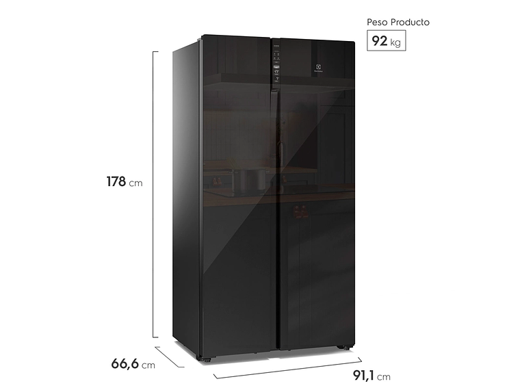 REFRIGERADOR SIDE BY SIDE ELECTROLUX 525 L NO FROST ES5GB 2