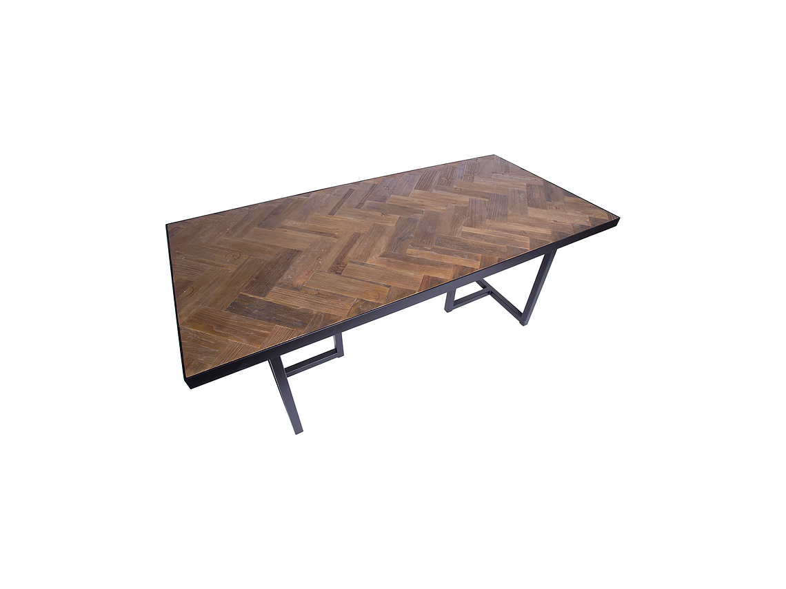  MESA COMEDOR MEYA MUEBLES DARJAN MADERA OLMO Y ACERO 6