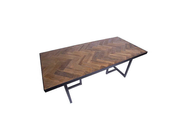  MESA COMEDOR MEYA MUEBLES DARJAN MADERA OLMO Y ACERO 6