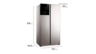 REFRIGERADOR SIDE BY SIDE ELECTROLUX ES50S 530 L NO FROST PLATA