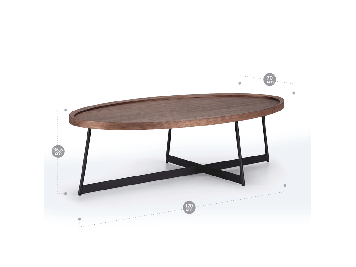 MESA DE CENTRO ROSEN LIBERTY 120 X 70 CM NOGAL 5