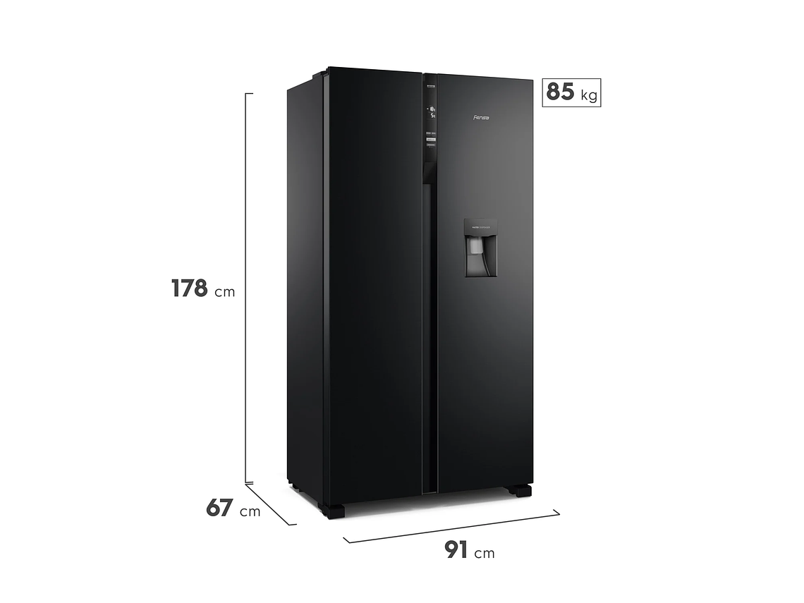 REFRIGERADOR FENSA 525L NO FROST SIDE BY SIDE SFX530B NEGRO 2