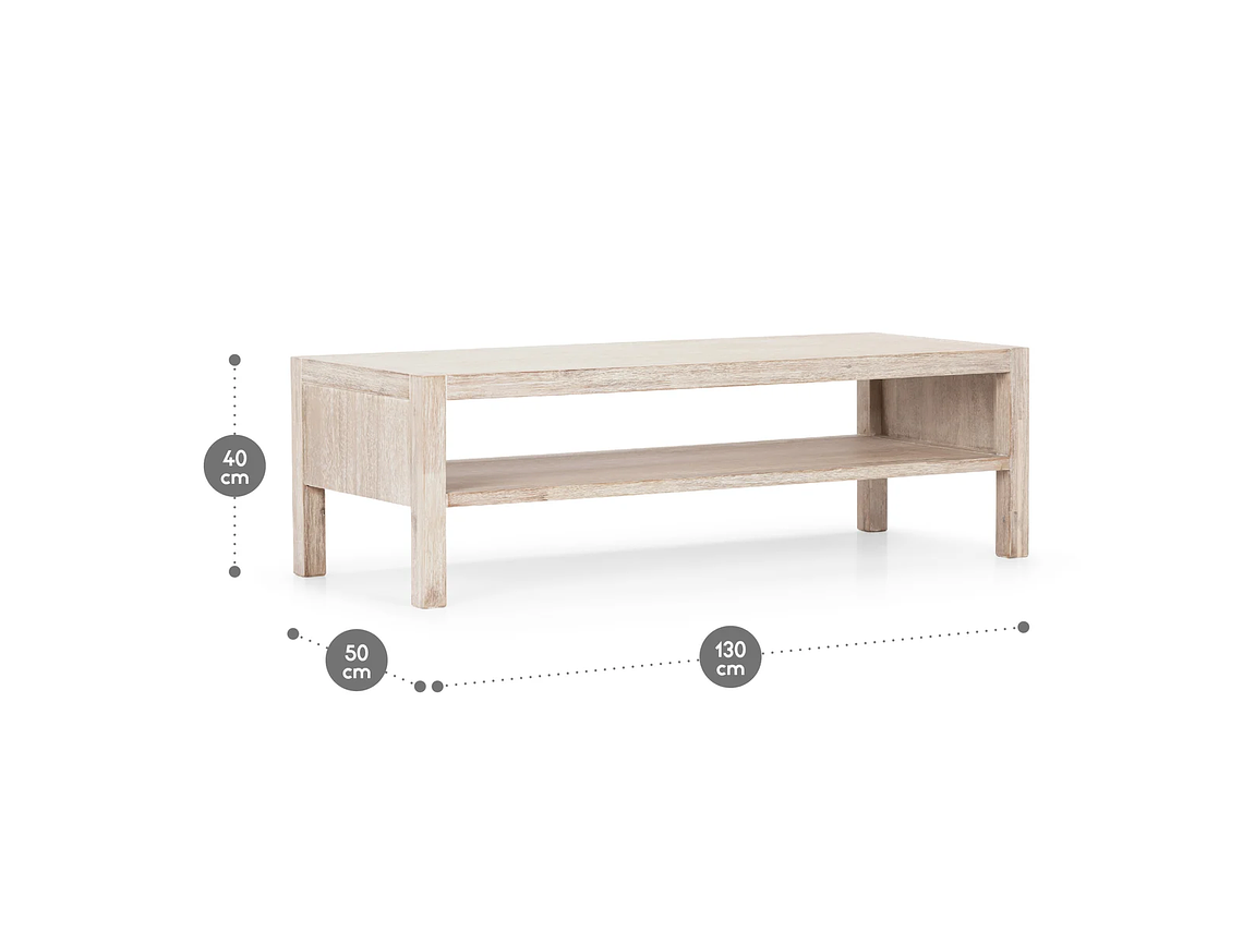 MESA CENTRO ROSEN KARSTEN 130 X 50 CM NATURAL MADERA 3