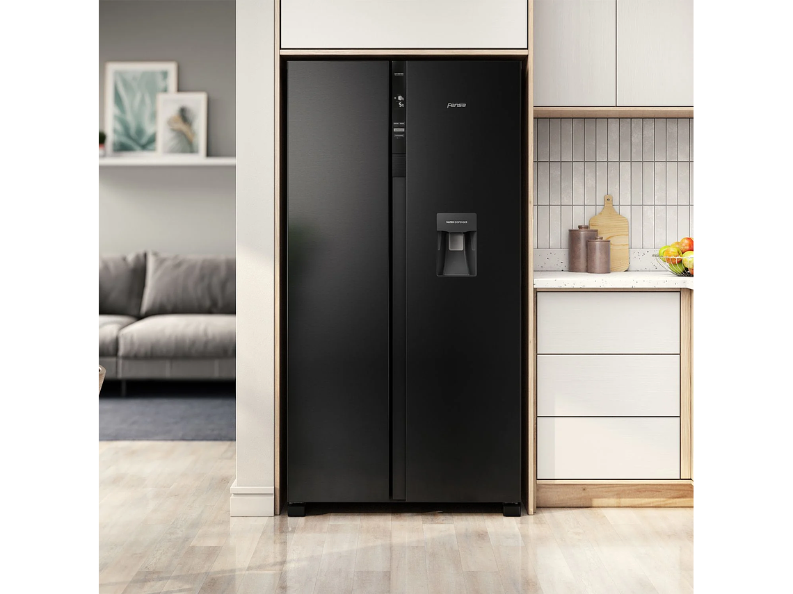 REFRIGERADOR FENSA 525L NO FROST SIDE BY SIDE SFX530B NEGRO 8