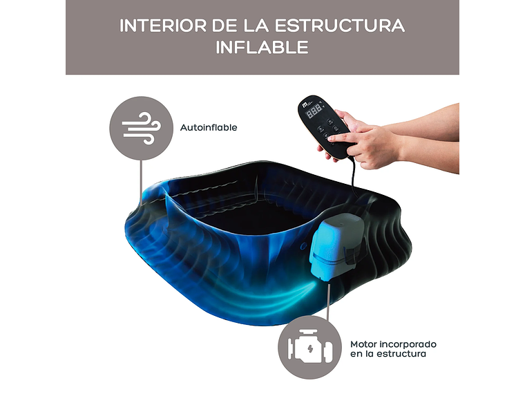 HOT TUB JACUZZI SPA INFLABLE 4 PERSONAS CAMARO PREMIUM MSPA 5