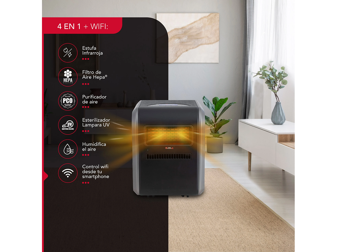 ESTUFA INFRARROJA 4 EN 1 THOR 1500H WIFI 2