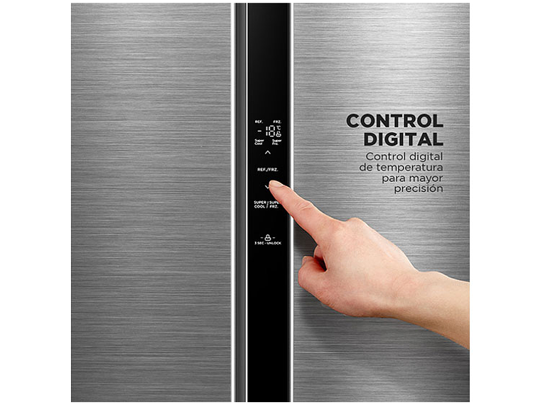 REFRIGERADOR SIDE BY SIDE MIDEA MDRS619FGE46 432L NO FROST PLATA 3