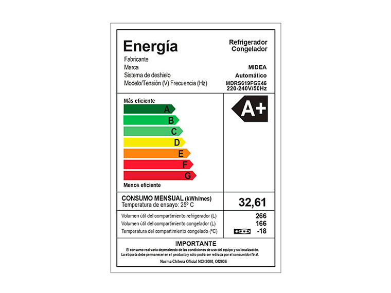 REFRIGERADOR SIDE BY SIDE MIDEA MDRS619FGE46 432L NO FROST PLATA 4
