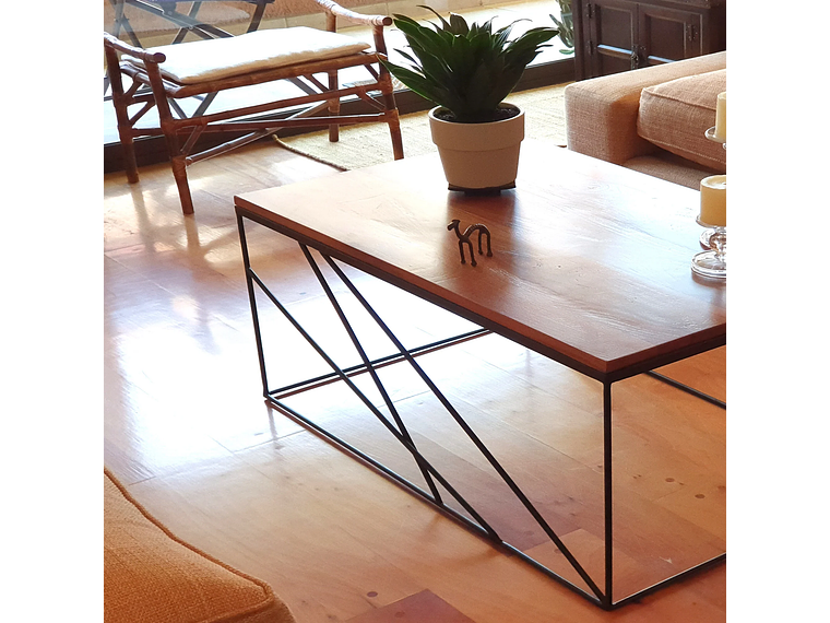 MESA CENTRO ILOFT ROBLE BARLETTA L 120X70 ACERO 1