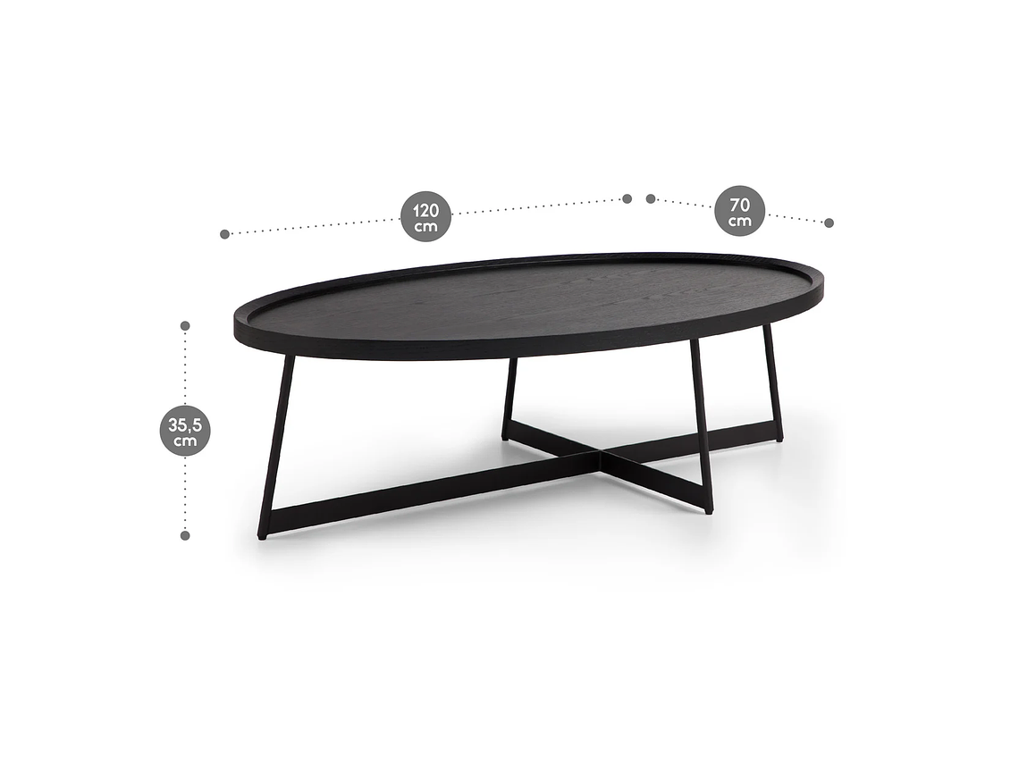 MESA CENTRO ROSEN LIBERTY 120X70 CM NEGRO MADERA 6