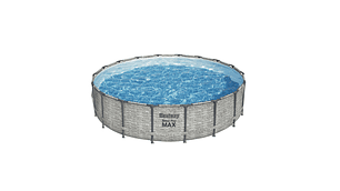 PISCINA BESTWAY REDONDA STEELPRO MAX GRIS PIEDRA 5.49MX1.22M