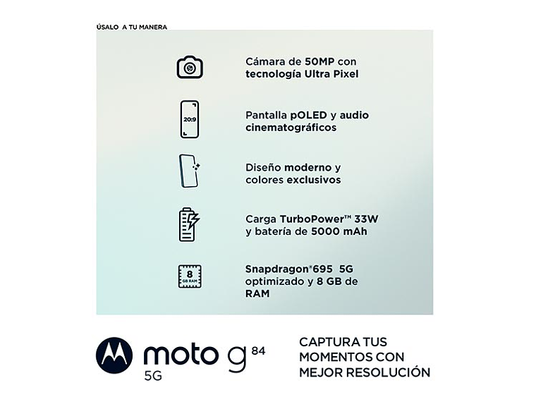 CELULAR MOTOROLA G84 256 GB 8 GB RAM 16MP 6.5