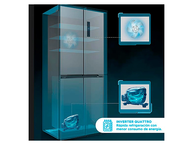 REFRIGERADOR SIDE BY SIDE MIDEA MDRM554MTE50 NO FROST 396L PLATA 4