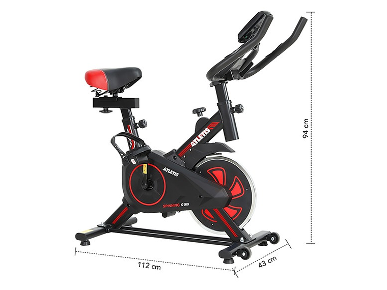 BICICLETA SPINNING K100 ROJO 5