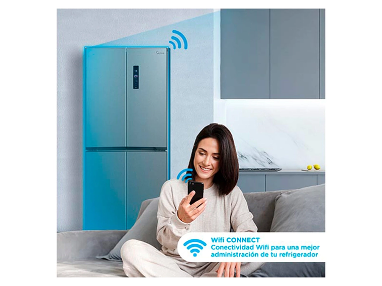 REFRIGERADOR SIDE BY SIDE MIDEA MDRM554MTE50 NO FROST 396L PLATA 5