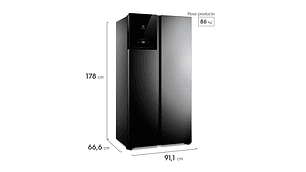 REFRIGERADOR SIDE BY SIDE ELECTROLUX ES50B 530 L NO FROST NEGRO
