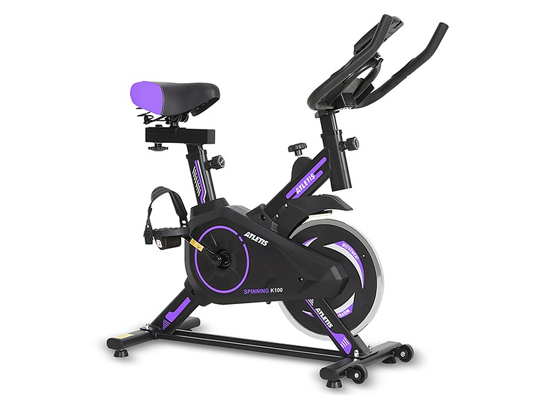 BICICLETA SPINNING ATLETIS 1639850 CAPACIDAD 100 KG MORADO 1