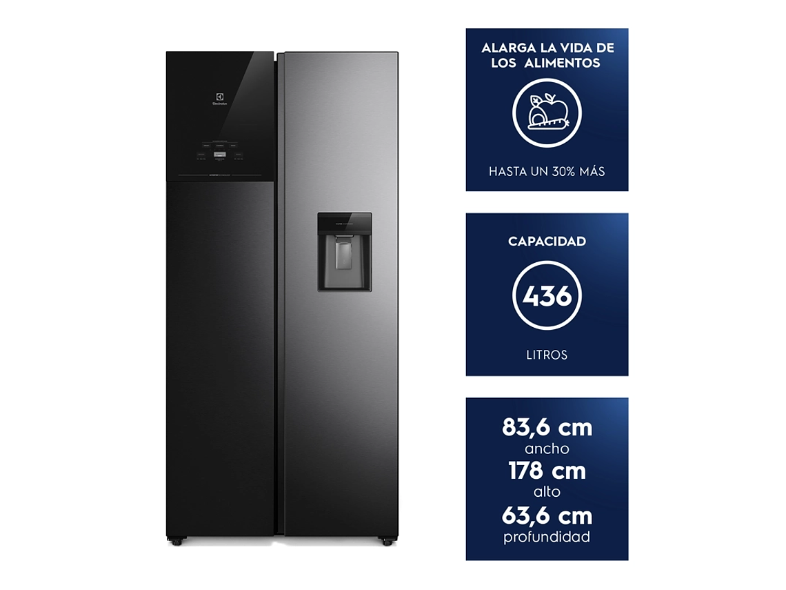 REFRIGERADOR 436L NO FROST SIDE BY SIDE INVERTER ES40WB BLACK 4