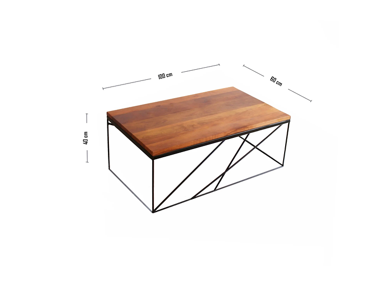 MESA CENTRO ILOFT ROBLE BARLETTA M 100X60 ACERO 2