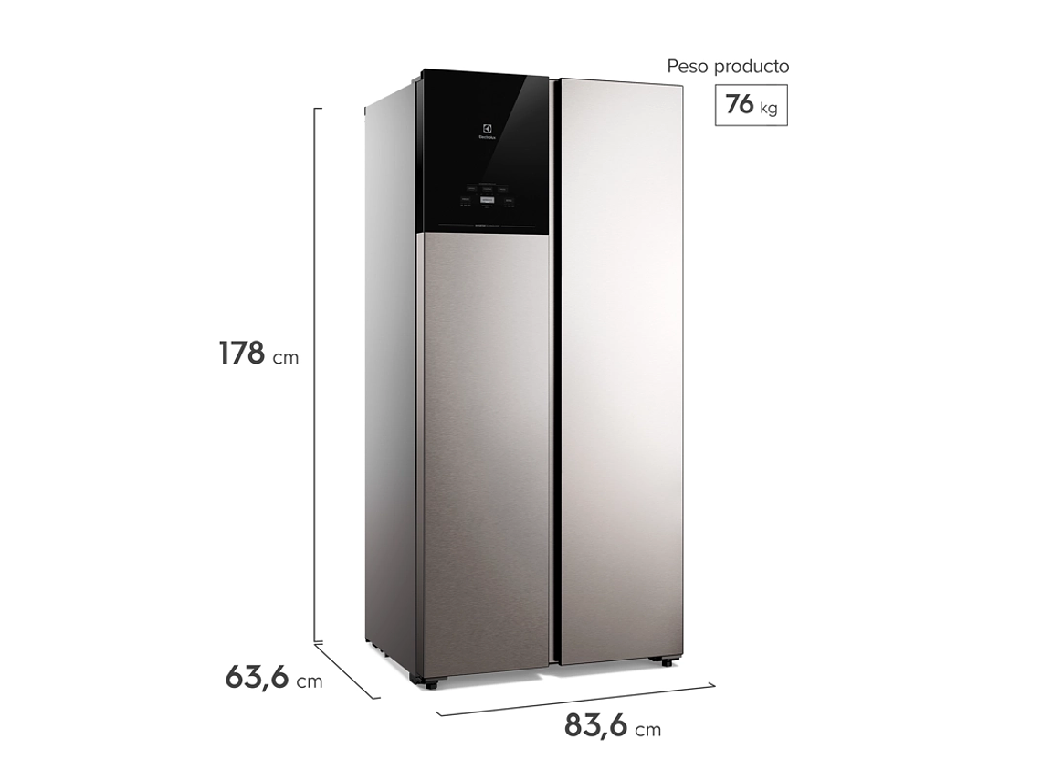REFRIGERADOR 440L NO FROST SIDE BY SIDE INVERTER ES40S INOX 2