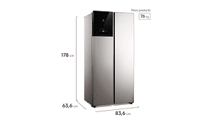 REFRIGERADOR 440L NO FROST SIDE BY SIDE INVERTER ES40S INOX