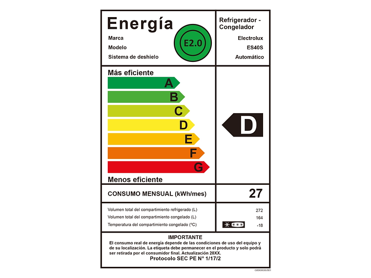 REFRIGERADOR 440L NO FROST SIDE BY SIDE INVERTER ES40S INOX 6