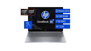 NOTEBOOK HP OMNIBOOK ULTRA 14-FD0001LA AMD RYZEN 9 32 GB RAM 1 TB SSD PANTALLA TOUCH 14